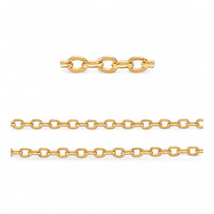 x20cm Chaînes Ovales Plates en Acier Inoxydable 304 – 2 mm