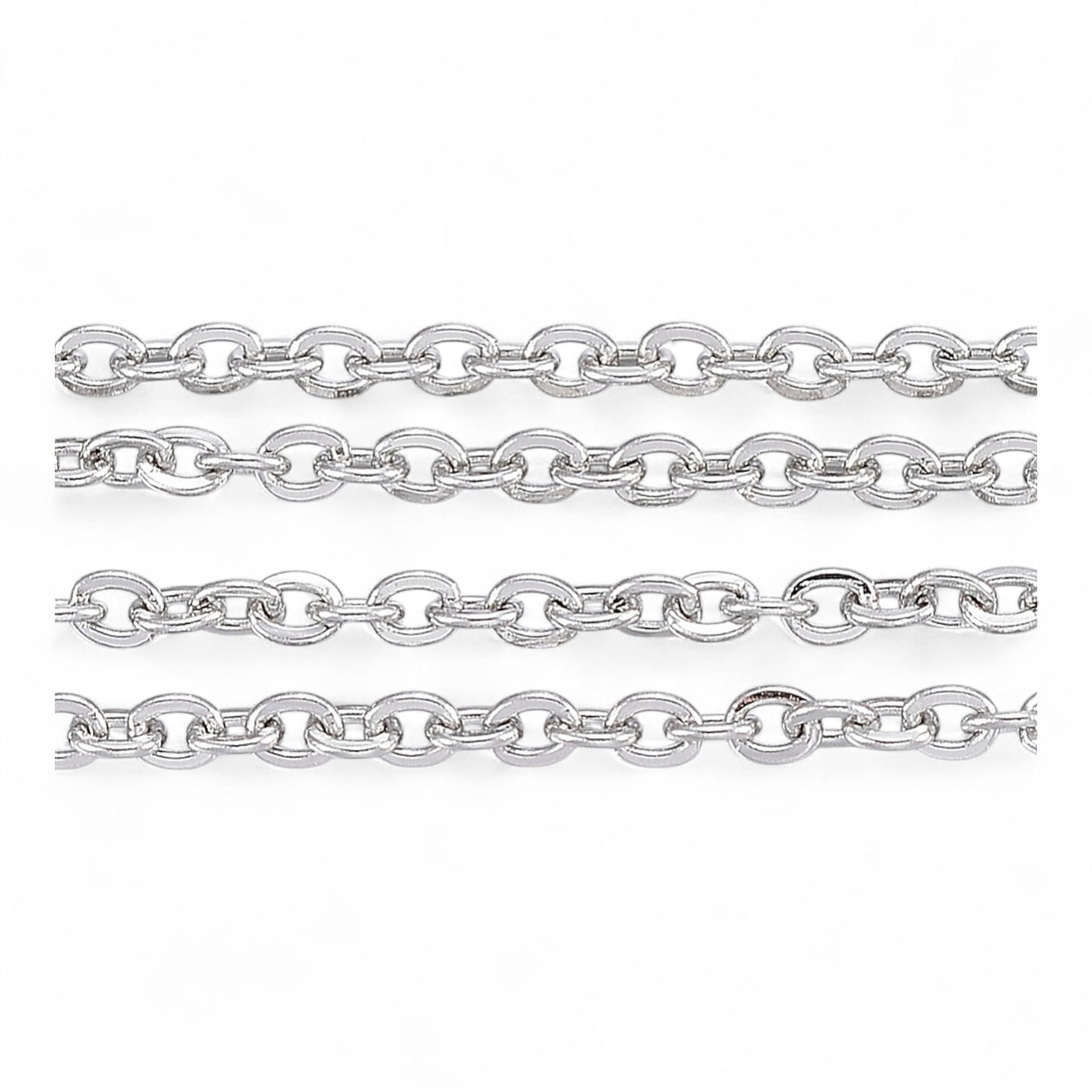 x20cm Chaînes Ovales Plates en Acier Inoxydable 304 – 2 mm