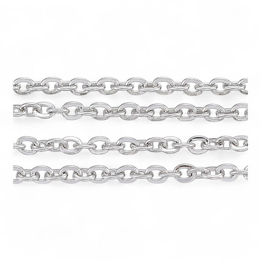 x20cm Chaînes Ovales Plates en Acier Inoxydable 304 – 2 mm