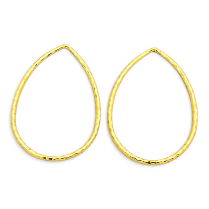 Lot de 2 Connecteurs style tibétain – Forme chandelier goutte – Or antique martelé