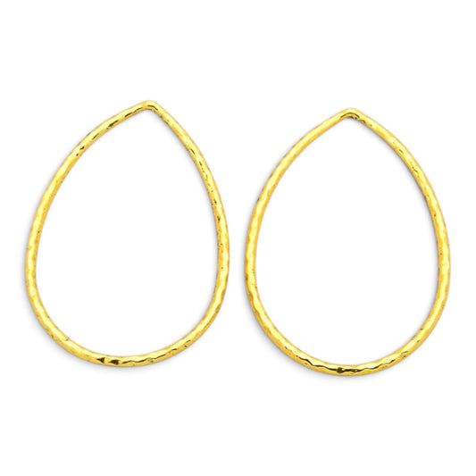 Lot de 2 Connecteurs style tibétain – Forme chandelier goutte – Or antique martelé