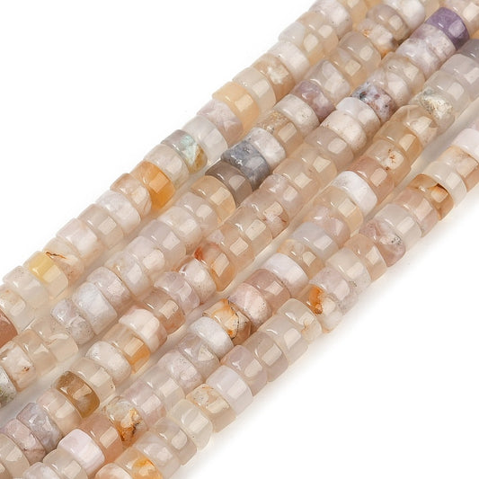 X20 Perles d’Agate Fleur de Cerisier Naturelle – Heishi 6 mm