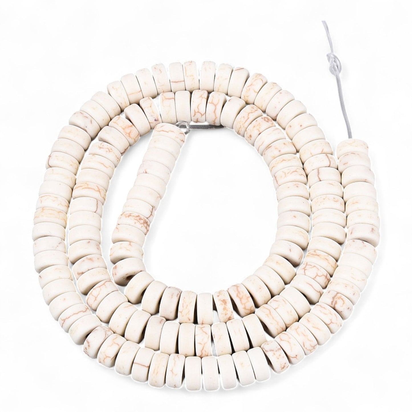 x50 Perles Synthétiques Howlite – Heishi 6 mm