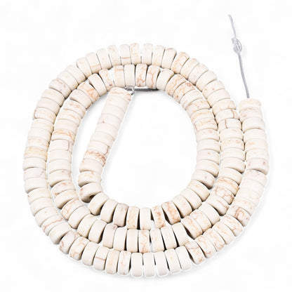 x50 Perles Synthétiques Howlite – Heishi 6 mm