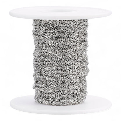 x20cm Chaînes Ovales Plates en Acier Inoxydable 304 – 2 mm