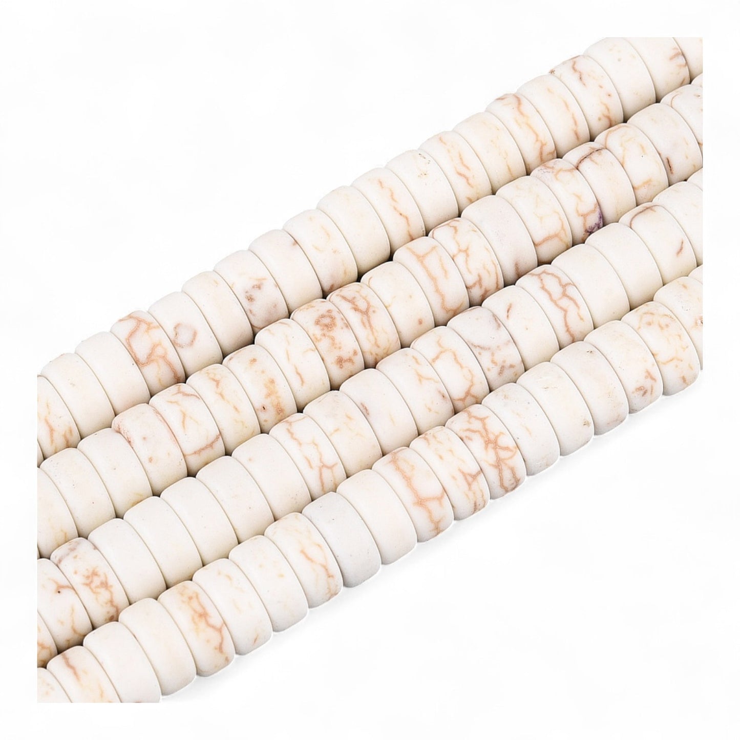 x50 Perles Synthétiques Howlite – Heishi 6 mm