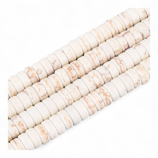 x50 Perles Synthétiques Howlite – Heishi 6 mm