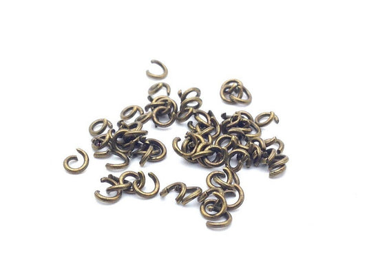 Anneaux de jonction (jump rings) couleur Bronze, taille au choix