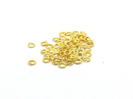 Anneaux de jonction (jump rings) couleur Doré, taille au choix