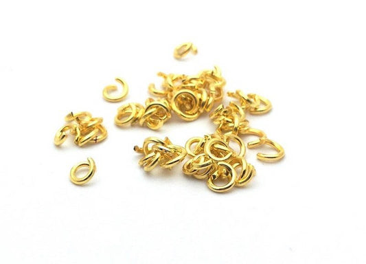 Anneaux de jonction (jump rings) couleur Doré, taille au choix