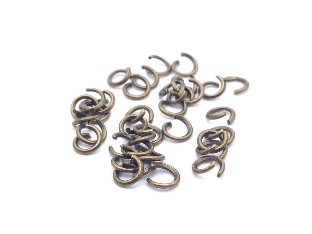 Anneaux de jonction (jump rings) couleur Bronze, taille au choix