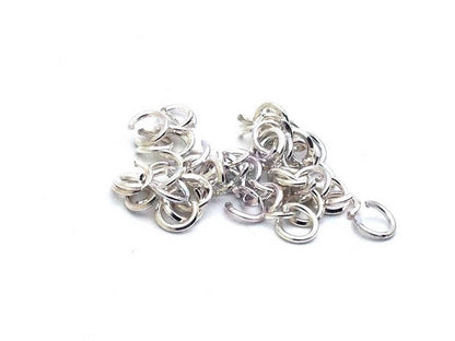 Anneaux de jonction (jump rings) couleur Argenté clair, taille au choix