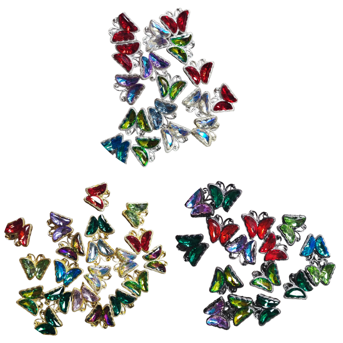 Perle papillon avec cabochon – Spéciale tige – 3 finitions