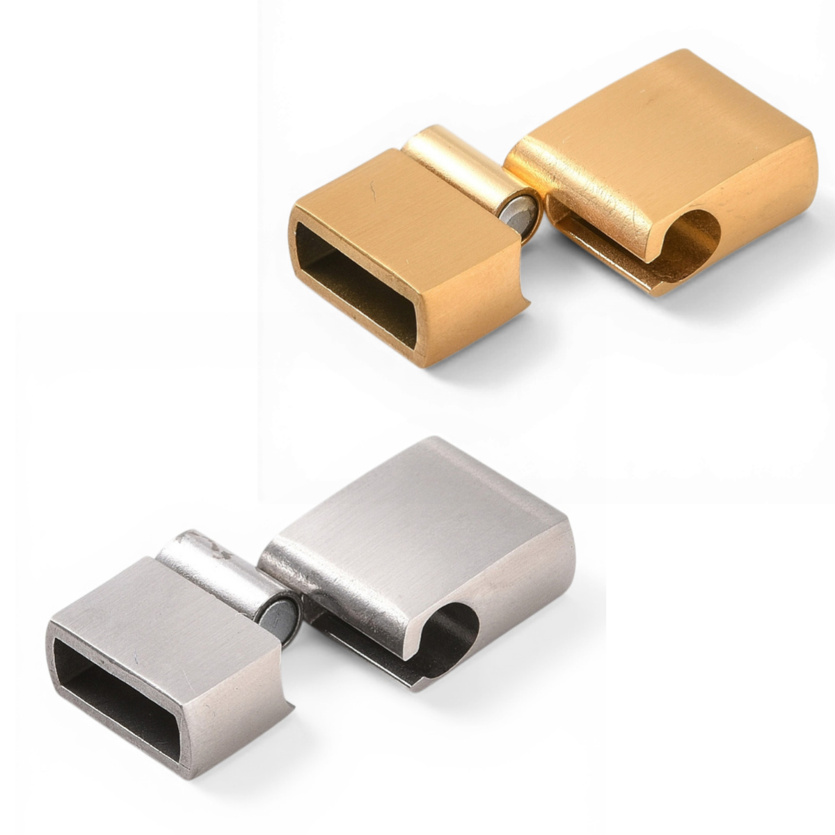 Fermoir Magnétique Rectangulaire en Acier Inoxydable 304 – Doré ou Acier – 20 mm