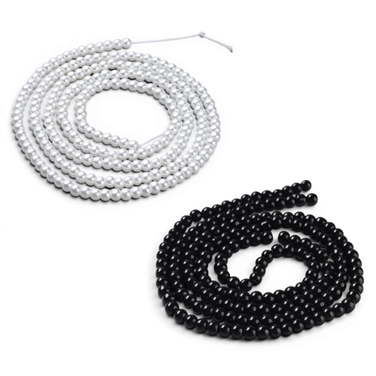 Fil de Perles en verre nacré – 4/5 mm – Environ 200 perles