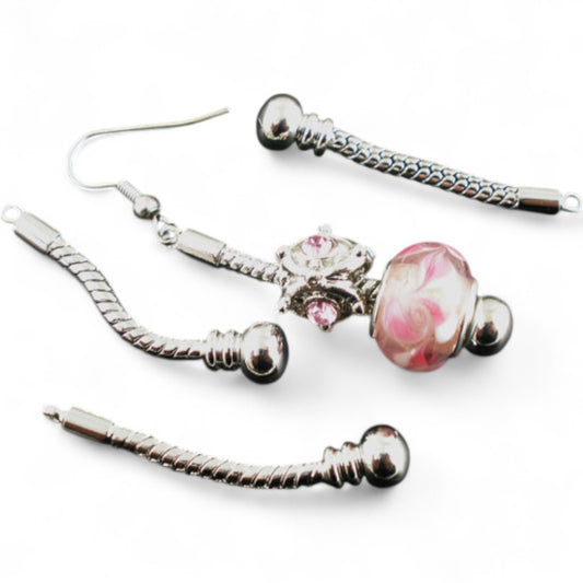x2 Pendants d’oreilles maille serpent – Compatibles perles européennes