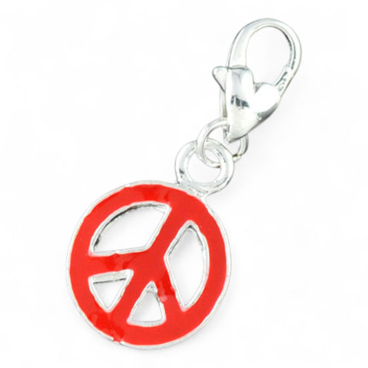 x1 Charm Peace and Love Émaillé – 33 mm | Rouge ou Noir