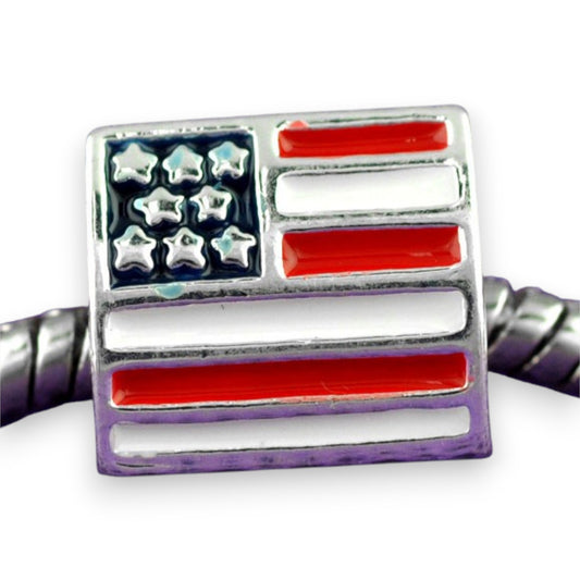 x1 Perle Charm Européen – Drapeau USA