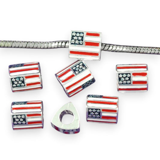 x1 Perle Charm Européen – Drapeau USA