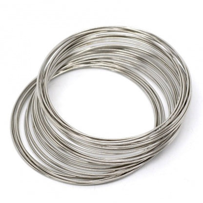 x6 tours Bracelet en Acier à Mémoire de Forme – Rond Argent foncé – Ø 40 mm