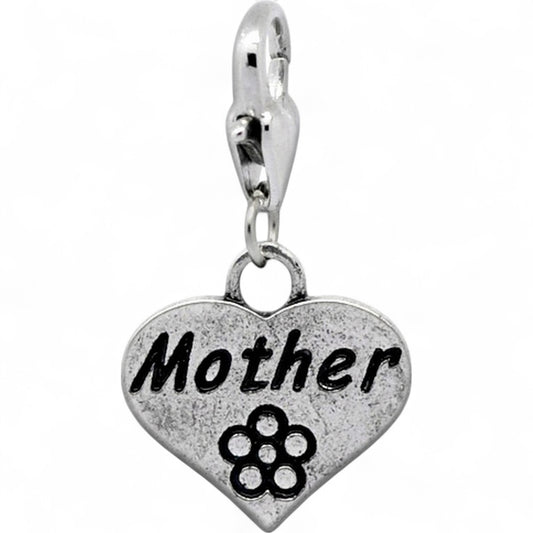 Charm Cœur "Mother" à Fermoir – 31 x 17 mm