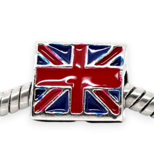 x1 Perles Charm Européen – Drapeau UK – 12x10 mm