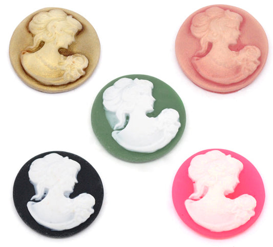 x1 Camée Dôme en Résine – Femme - 20mm – Couleurs au choix