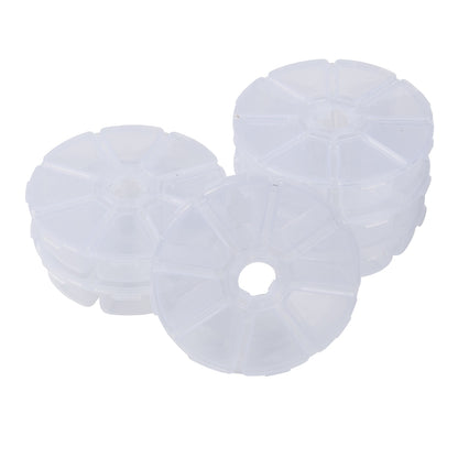 Boîte Ronde à 8 Compartiments – Plastique Transparent – 10 cm