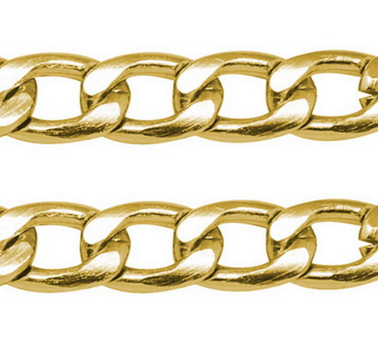 1M Chaîne Maille gourmette en Aluminium Or – Plusieurs tailles
