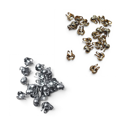 x10 Embouts cache nœuds/chaine billes en acier inoxydable 304 ou plaqué or 18 carats