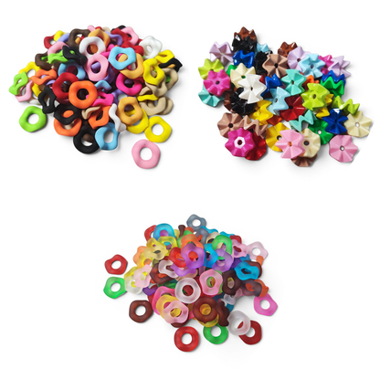Perles intercalaires acryliques zigzag ou ondulées – 16 mm – Compatibles tiges