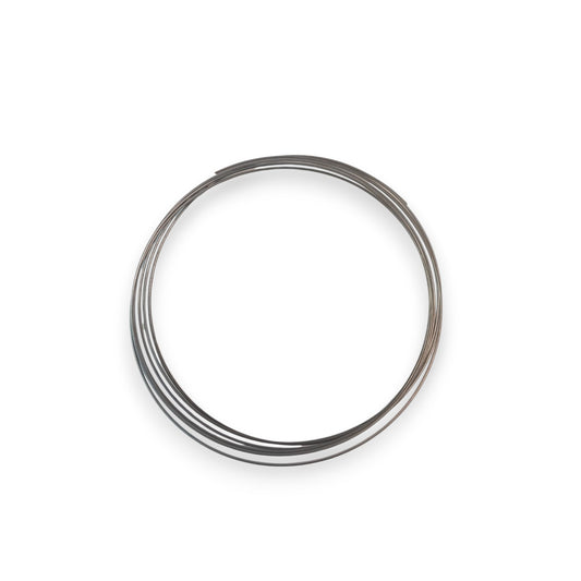 x6 tours Bracelet en Acier brut à Mémoire de Forme – Rond Argent foncé – Ø 60 mm