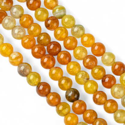 x10 Perles en Agate "Veines de Dragon" – 6 mm