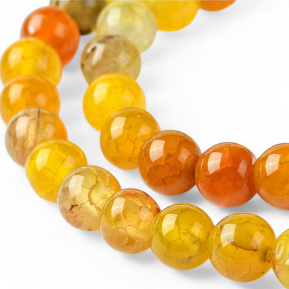 x10 Perles en Agate "Veines de Dragon" – 6 mm
