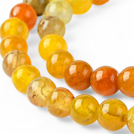 x10 Perles en Agate "Veines de Dragon" – 6 mm
