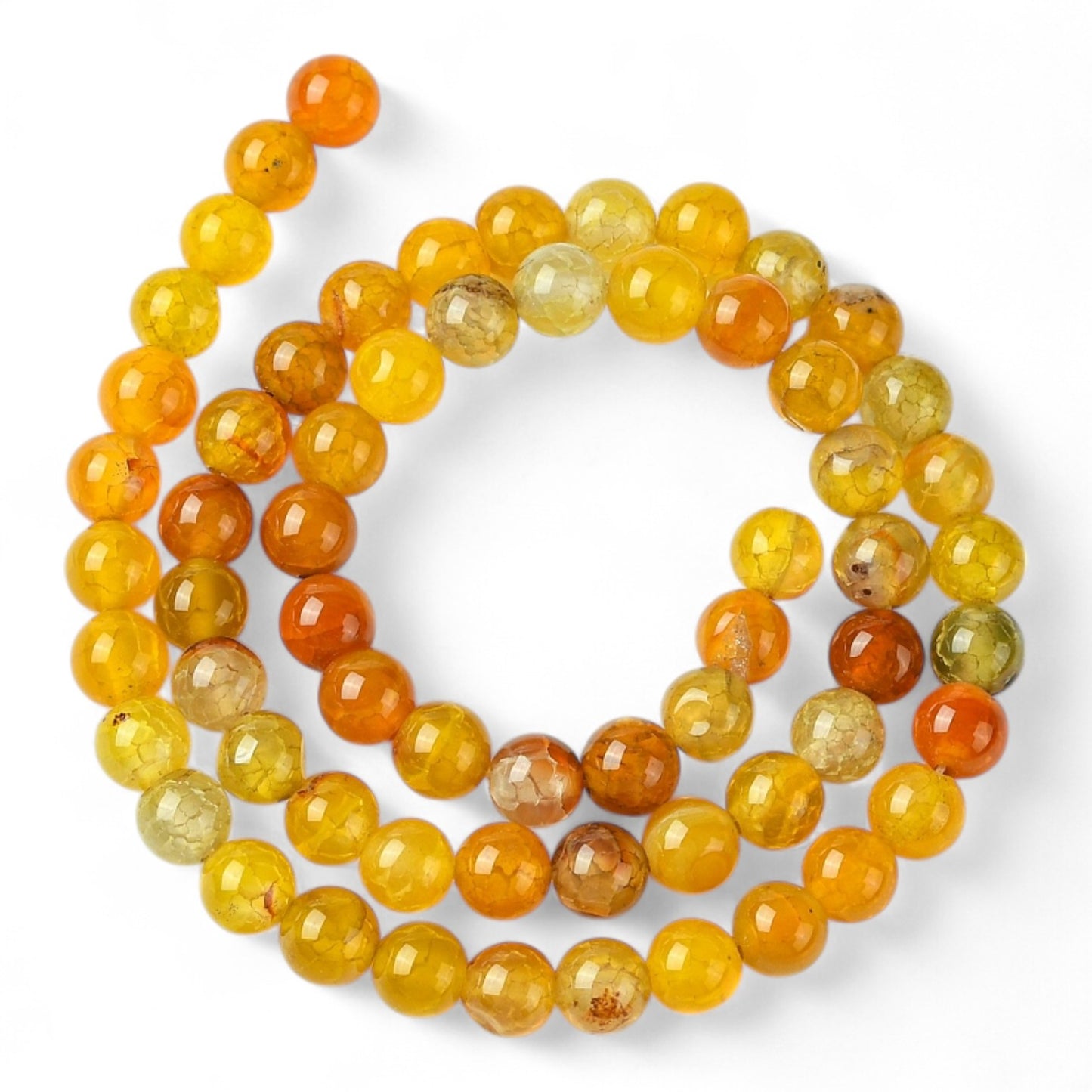 x10 Perles en Agate "Veines de Dragon" – 6 mm
