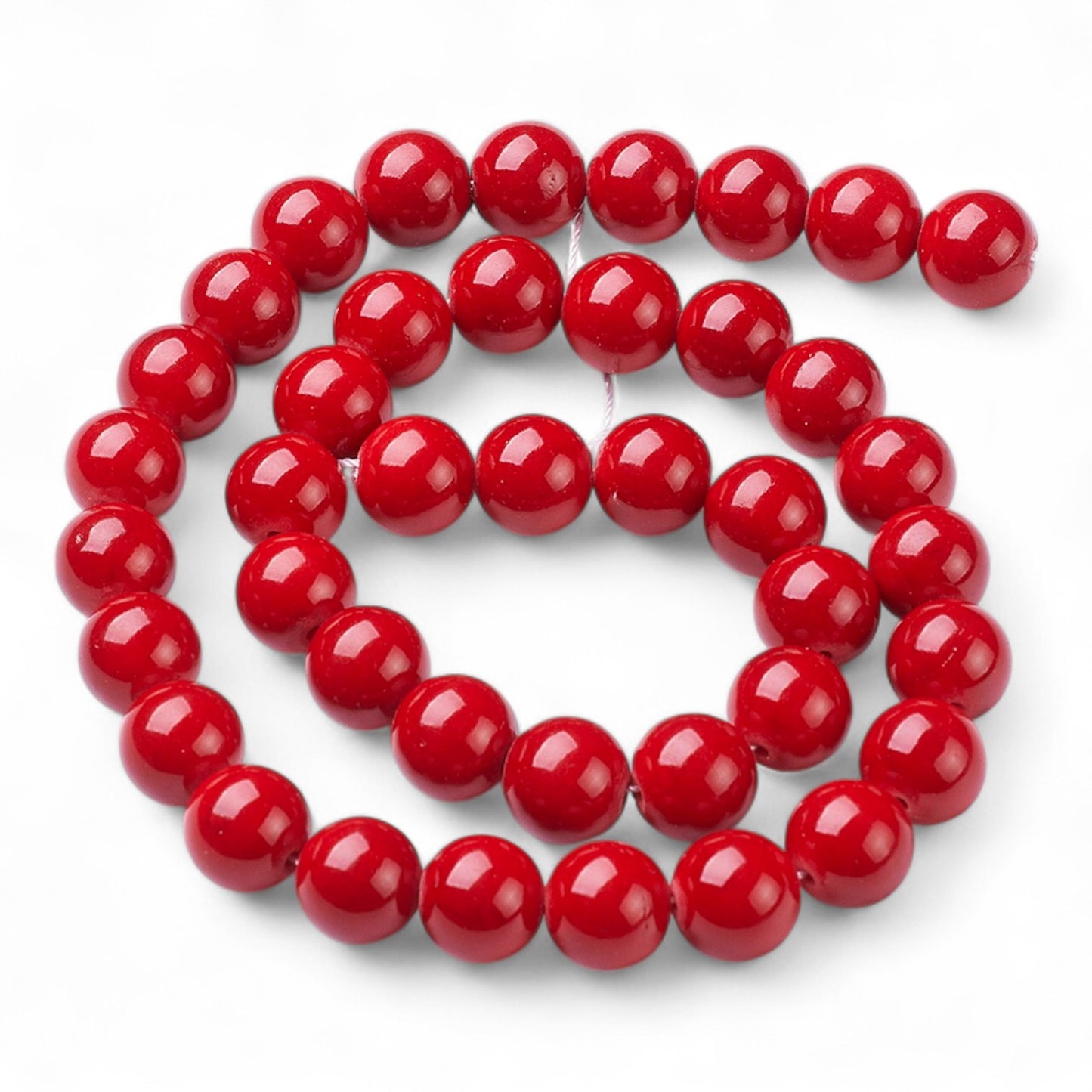 x5 Perles en Jade Mashan teinté – 10 mm