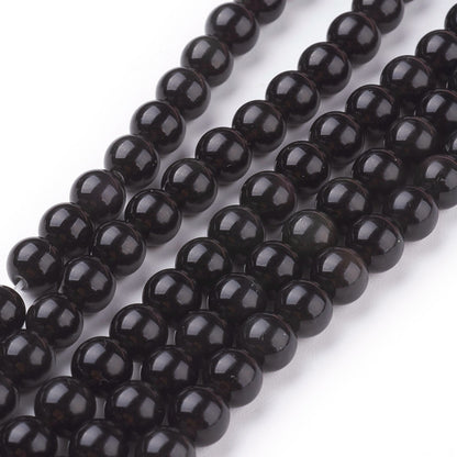 Perles d’Obsidienne Noire Naturelle – 6 mm