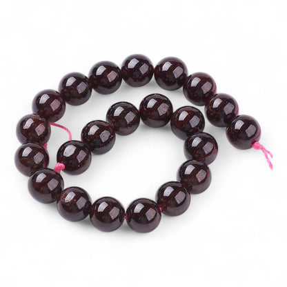x5 Perles en Grenat naturel – 8 mm
