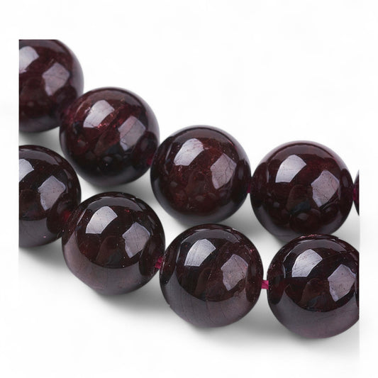 x5 Perles en Grenat naturel – 8 mm