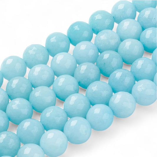 x5 Perles en Amazonite Teintée Facettée – 10 mm
