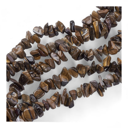 1 fil (360 perles) de Perles en Œil de Tigre – Forme Chips Naturelle