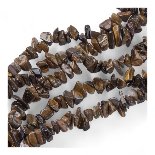 1 fil (360 perles) de Perles en Œil de Tigre – Forme Chips Naturelle