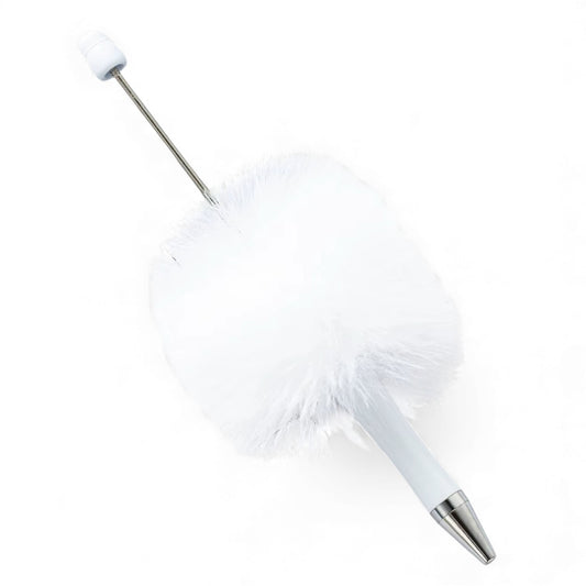 Stylo à tige personnalisable avec pompon – Couleurs au choix