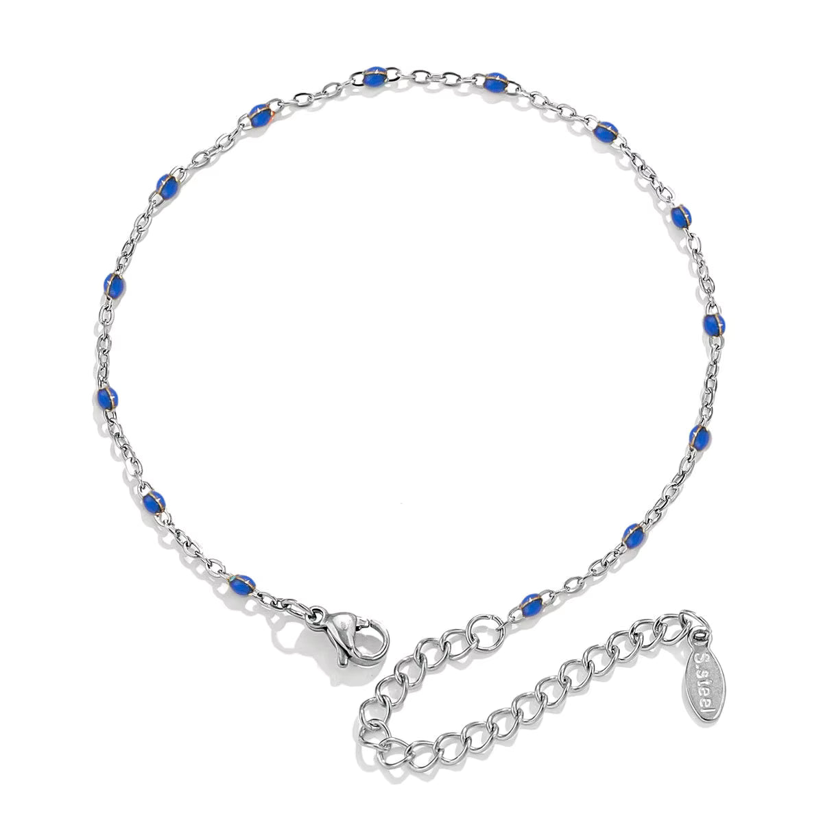Bracelet en Acier Inoxydable avec Perles Émaillées – Couleurs au Choix