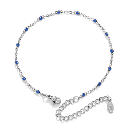 Bracelet en Acier Inoxydable avec Perles Émaillées – Couleurs au Choix