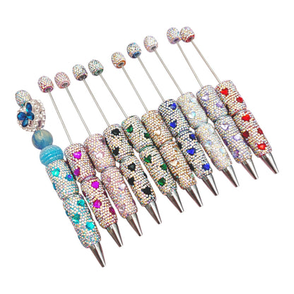 Stylo à tige décoré de strass – 62 couleurs au choix