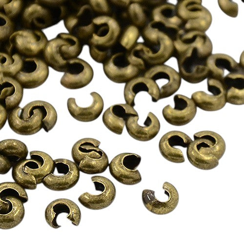50 Crimp Beads Cover – Cache-perles à écraser ou à nœud: 4mm