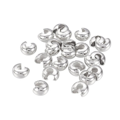 50 Crimp Beads Cover – Cache-perles à écraser ou à nœud: 4mm