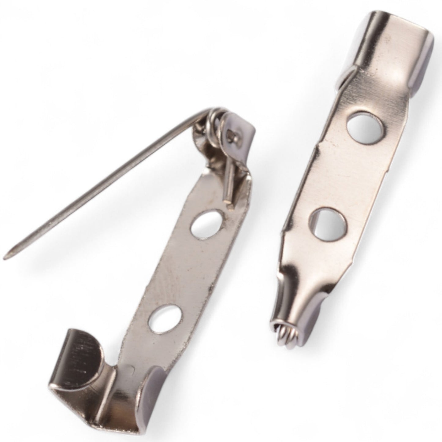 Lot de 10 Supports Broche en métal couleur platine – Taille au choix